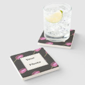 Pink Tulip Blume Foto Floral Custom Gevor Geschenk Steinuntersetzer (Seitenansicht)