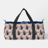 Pink Tulip Blume Muster Personalisiert Duffle Bag (Vorderseite)