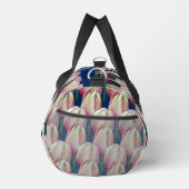 Pink Tulip Blume Muster Personalisiert Duffle Bag (Rechts)