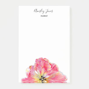Pink Tulip-Blume Notepad Post-it Klebezettel