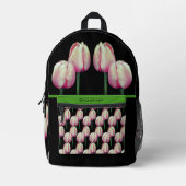 Pink Tulip Blume Personalisiert Bedruckter Rucksack (Vorderseite)