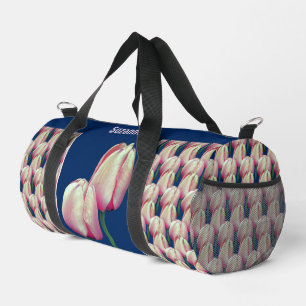 Pink Tulip Blume Personalisiert Duffle Bag