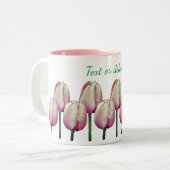 Pink Tulip Blume Personalisiert Zweifarbige Tasse (Vorderseite Links)