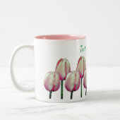 Pink Tulip Blume Personalisiert Zweifarbige Tasse (Links)