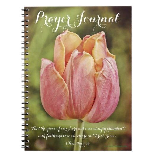 Pink Tulip Blume Prayer Journal Notizblock (Vorderseite)