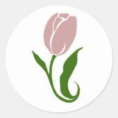 Pink Tulip Blume Runder Aufkleber (Vorderseite)