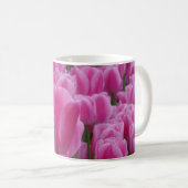 Pink Tulip Blume Weißer Kaffee Tasse (VorderseiteRechts)