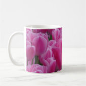 Pink Tulip Blume Weißer Kaffee Tasse (Links)