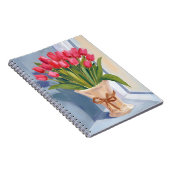Pink Tulip Bouquet Watercolor Floral Notizblock (Rechte Seite)