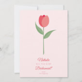 Pink Tulip Bridesmaid Foto Friends Vorschlag Card Einladung (Vorderseite)