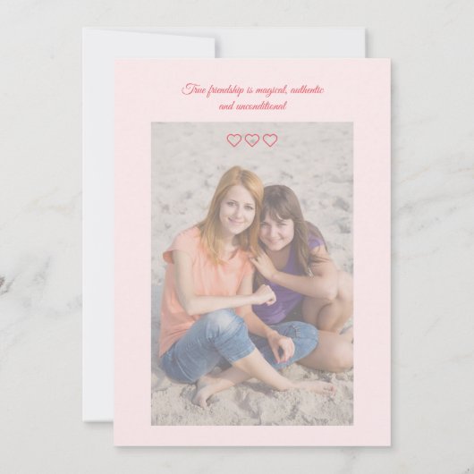 Pink Tulip Bridesmaid Foto Friends Vorschlag Card Einladung (Rückseite)