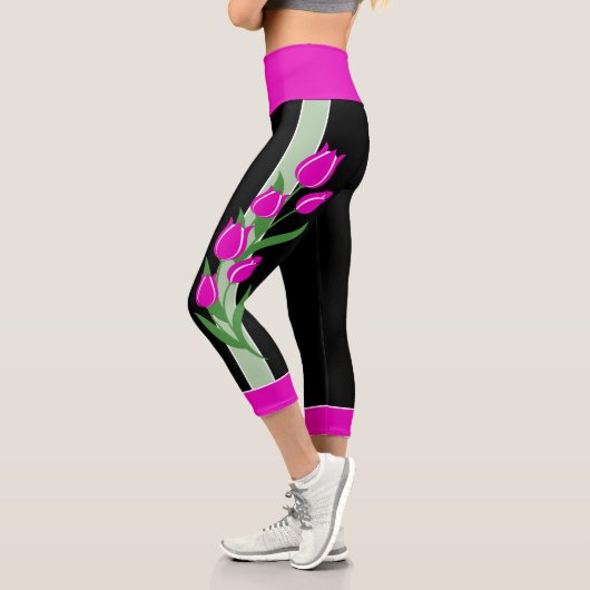 Pink Tulip Capri Leggings (Links)