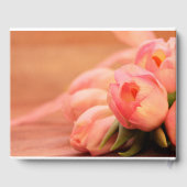 Pink Tulip Condolence | Foto Beerdigungserinnerung Gästebuch (Rückseite)