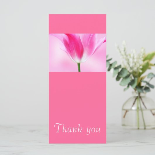 Pink Tulip, Danke Karte (Stehend Vorderseite)