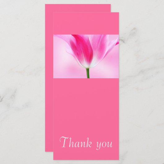 Pink Tulip, Danke Karte (Vorne/Hinten)