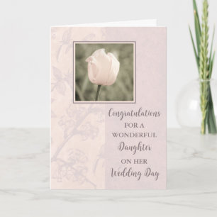 Pink Tulip Daughter Hochzeitstag Herzlichen Glückw Karte