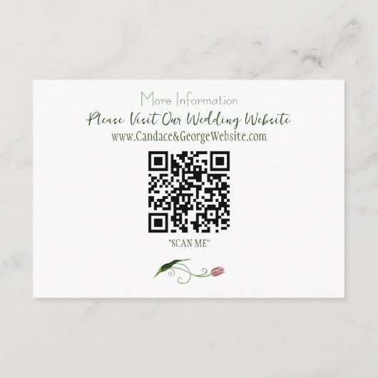 Pink Tulip Floral Begleitkarte (Rückseite)