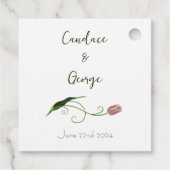 Pink Tulip Floral Geschenkanhänger (Rückseite)