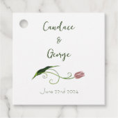 Pink Tulip Floral Geschenkanhänger (Vorderseite)