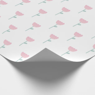 Pink Tulip Floral Minimalistisch einfach Geschenkpapier