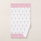 Pink Tulip Floral Minimalistisch Einfach Girl Nied Badhandtuch Set (Handtuch)