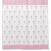 Pink Tulip Floral Minimalistisch Einfach Girl Nied Duschvorhang (Vorderseite)