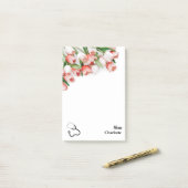Pink Tulip Floral Nurse Stethoscope Post-it Klebezettel (Auf Schreibtisch)