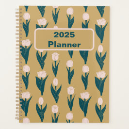 Pink Tulip Floral Pattern 2025 Planer
