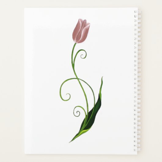 Pink Tulip Floral Planer (Rückseite)