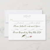 Pink Tulip Floral RSVP Karte (Vorderseite)
