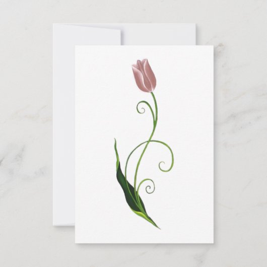 Pink Tulip Floral RSVP Karte (Rückseite)