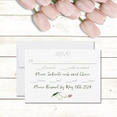 Pink Tulip Floral RSVP Karte