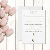 Pink Tulip Floral RSVP Karte