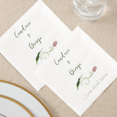 Pink Tulip Floral Serviette