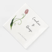 Pink Tulip Floral Serviette (Ecke)