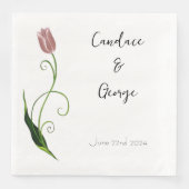 Pink Tulip Floral Serviette (Vorderseite)