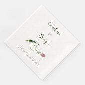 Pink Tulip Floral Serviette (Ecke)