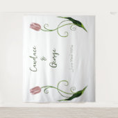 Pink Tulip Floral Wandteppich (Vorderseite)