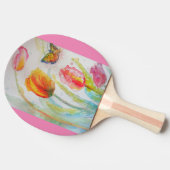 Pink Tulip Floral Wasserfarbe Ping Pong Paddel Tischtennis Schläger (Seitenansicht)