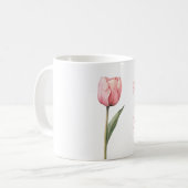 Pink Tulip Flower Glauben Kaffeetasse (Vorderseite Links)