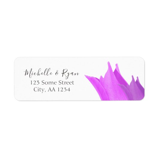 Pink Tulip Flower Wedding Address Label (Vorne)