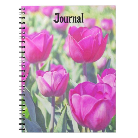 Pink Tulip Garden Art Journal Notizblock (Vorderseite)