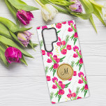 Pink Tulip Garden Mit Monogramm Samsung Galaxy Hülle<br><div class="desc">Dieses Gehäuse ist eine perfekte Mischung aus Eleganz und Schutz. Das Gehäuse zeichnet sich durch ein wunderschönes Muster aus rosa Tulpen aus, das Ihrem Handy eine Touch femininen Charme verleiht. Die Hülle besteht aus hochwertigen Materialien, die einen hervorragenden Schutz vor Kratzern, Dellen und anderen Schädigungen bieten. Das Gehäuse verfügt auch...</div>