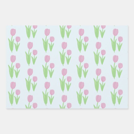 Pink Tulip Geschenkpapier Set (Vorderseite 2)