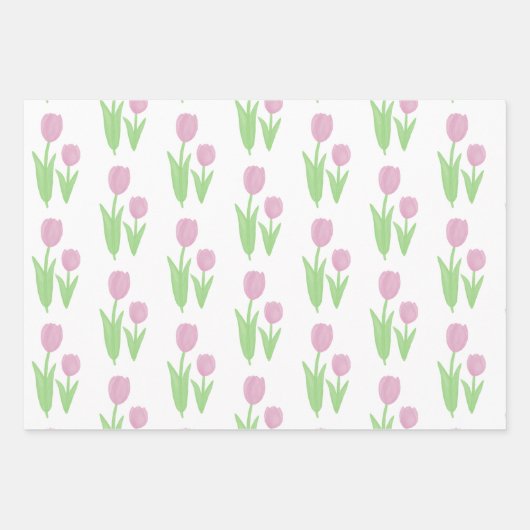 Pink Tulip Geschenkpapier Set (Vorderseite)