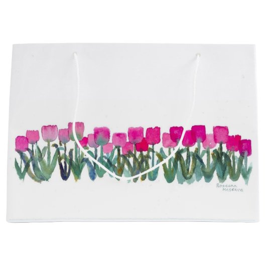 Pink Tulip Geschenktasche Große Geschenktüte (Vorderseite)