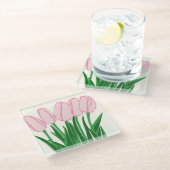 Pink Tulip Glass Untersetzer (Schrägansicht)