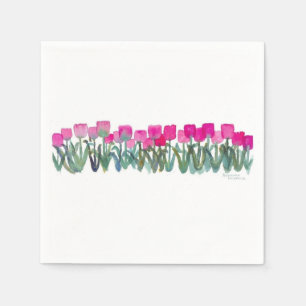 Pink Tulip Grove Cocktail Napkin Serviette