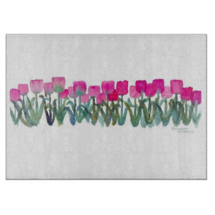 Pink Tulip Grove Cutting Board Schneidebrett