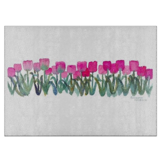 Pink Tulip Grove Cutting Board Schneidebrett (Vorderseite)